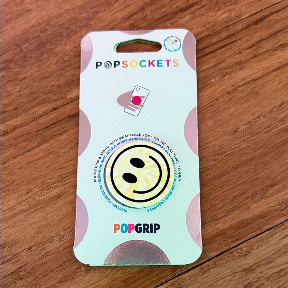 PopSockets PopGrip Tie Dye Smiley face new in sealed package